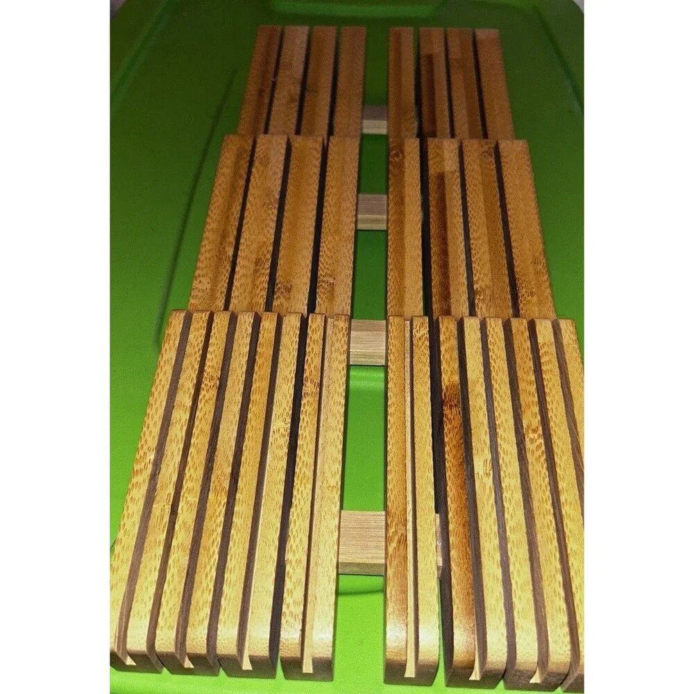 Furninxs Drawer Knife Block Organizer Bamboo Wood Drawer Knife Organizer